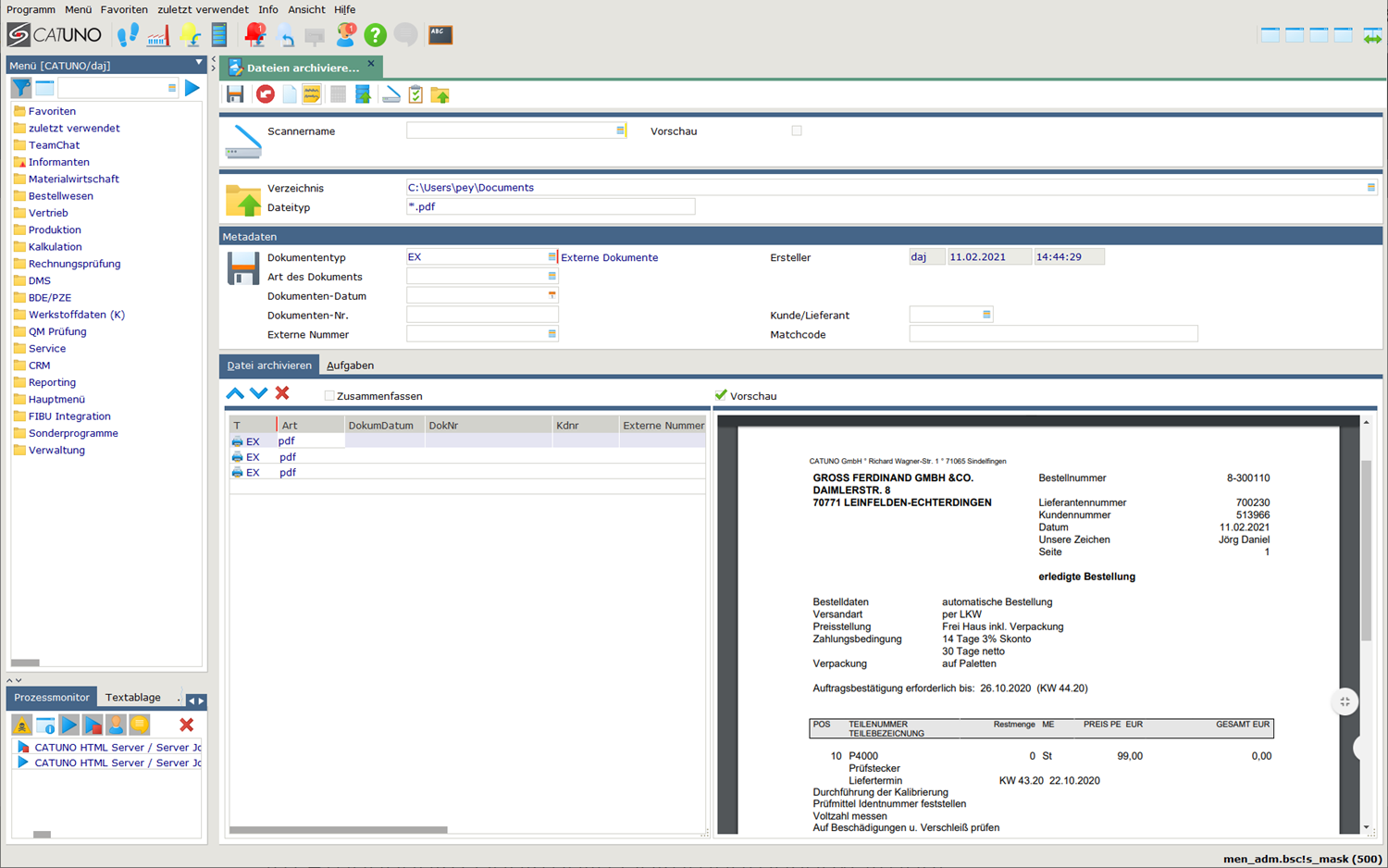 Archivierung von Verzeichnissen