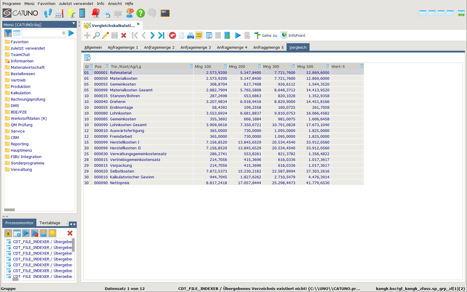 Staffelmengenkalkulation