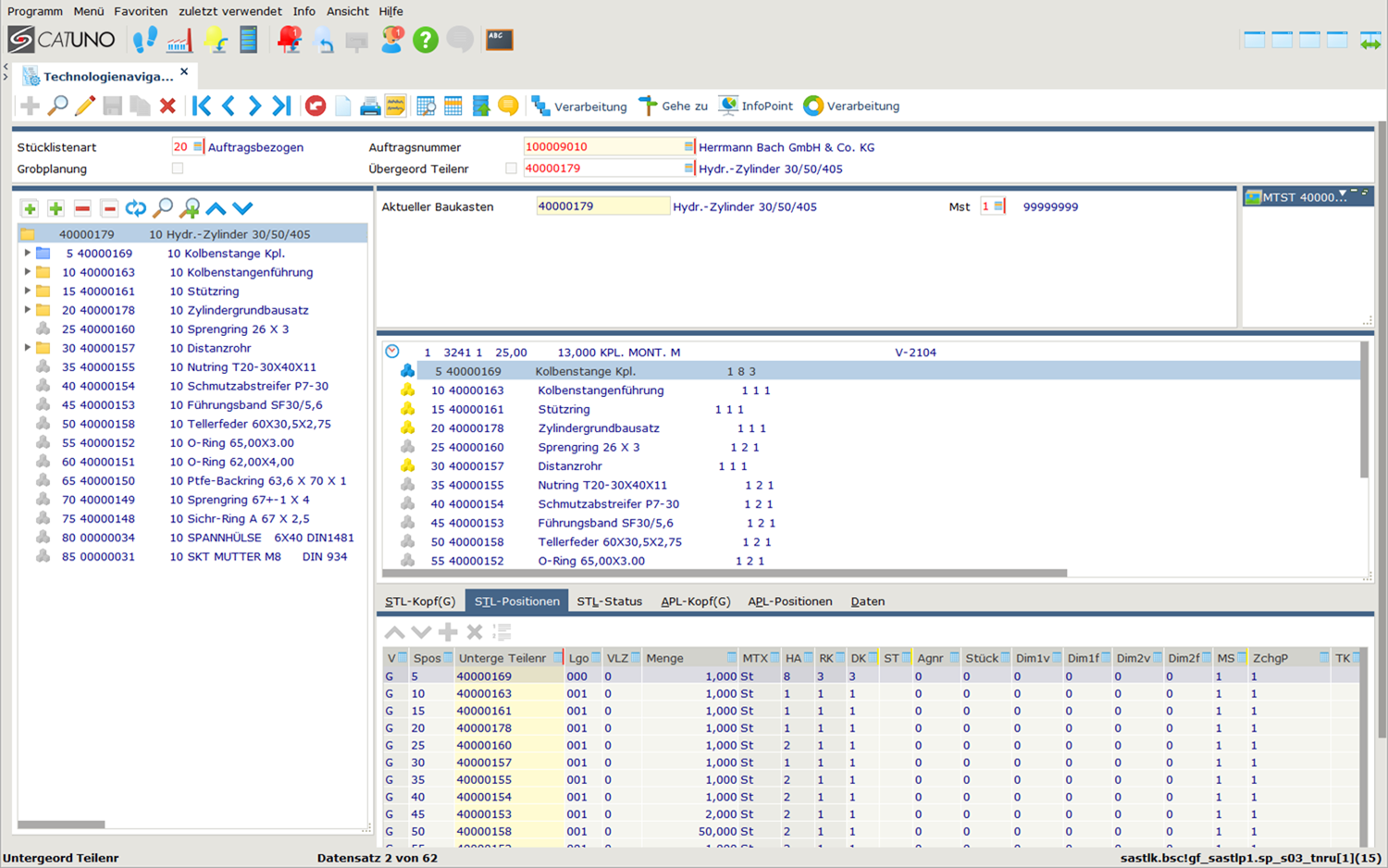 Stücklistenübersicht